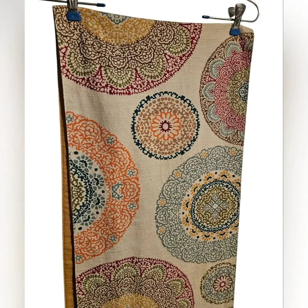Colorful Mandala Patterned Table Runner And Matching Placemats